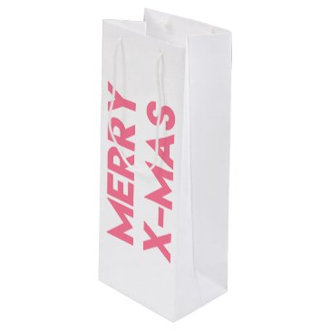 Merry X-Mas, Modern Typography Wine Gift bag
