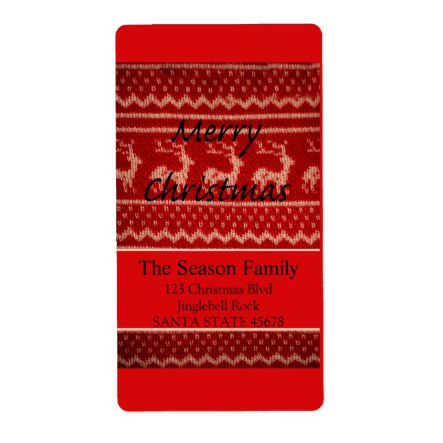 Merry X-Mas Ugly Christmas Sweater Label (Front)