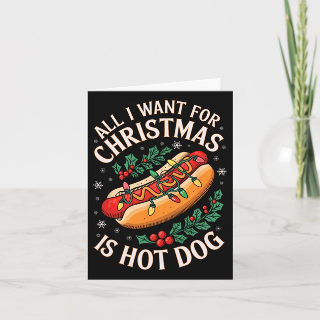 Merry Xmas All I Want For Christmas Hot Dog Men Wo Card (Front)