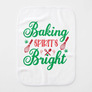 Merry Xmas Baking Spirits Bright Baby Burp Cloth