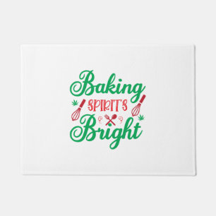 Merry Xmas Baking Spirits Bright Doormat