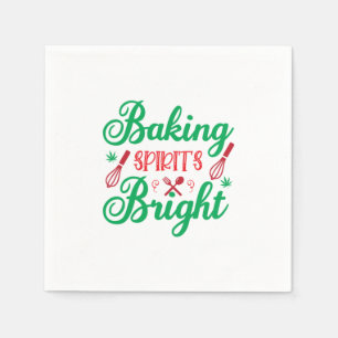 Merry Xmas Baking Spirits Bright Napkins