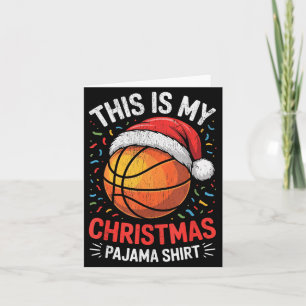Merry Xmas Basketball Santa Hat This Is My Christm Card