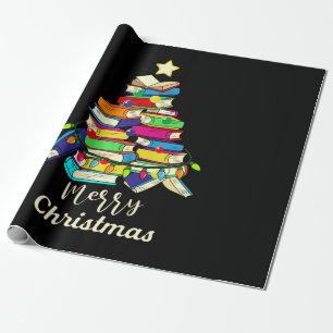 Merry Xmas Book Christmas Tree Wrapping Paper