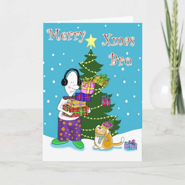 Merry Xmas Brother Holiday Card (Front)