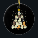 Merry Xmas Cat Christmas Tree Ceramic Ornament<br><div class="desc">Merry Xmas Cat Christmas Tree</div>