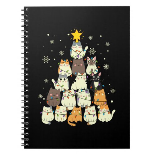 Merry Xmas Cat Christmas Tree Notebook