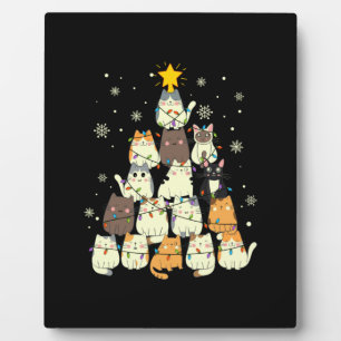Merry Xmas Cat Christmas Tree Plaque