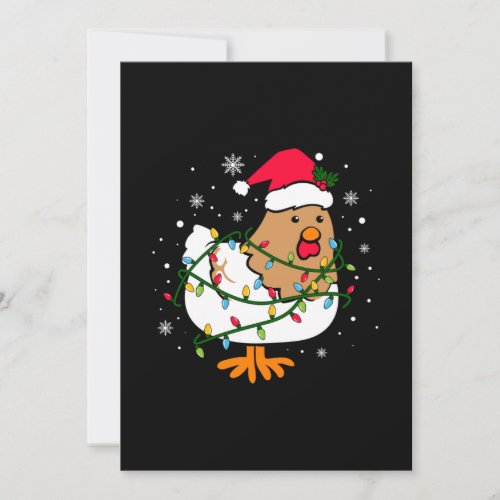 Merry Xmas Chicken Christmas Tree Light Invitation