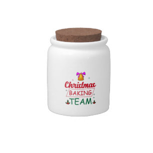 Merry Xmas Christmas Baking Team Candy Jar
