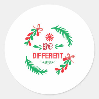 Merry Xmas Christmas Be Different Classic Round Sticker