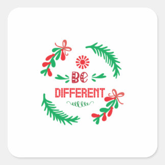Merry Xmas Christmas Be Different Square Sticker