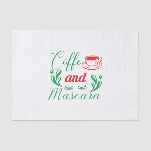 Merry Xmas Coffee And Mascara Tissue Paper (Front)