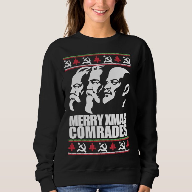 MERRY XMAS COMRADE Ugly Christmas Sweater Marx Eng (Front)