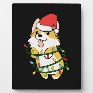 Merry Xmas Corgi Christmas Tree Light Plaque