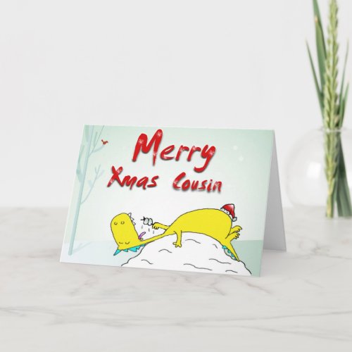 merry xmas cousin holiday card