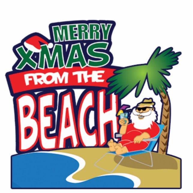 MERRY XMAS FROM THE BEACH 2x3 photo sculpture (Front)