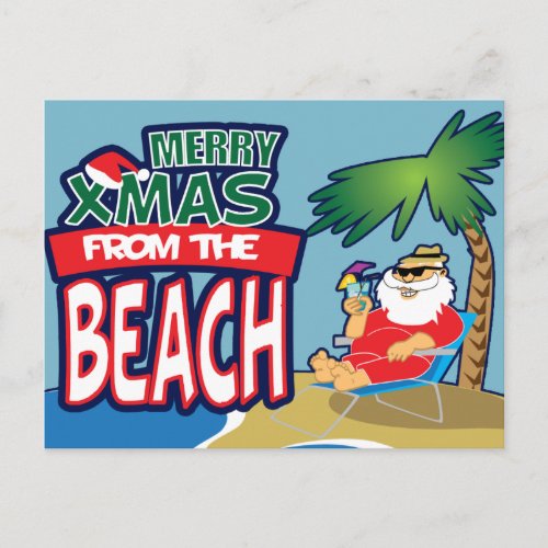 MERRY XMAS FROM THE BEACH Postcard