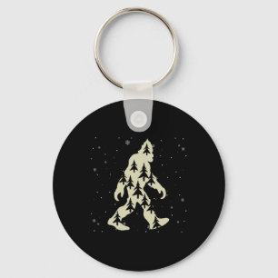 Merry Xmas Funny Bigfoot Santa Squatch Christmas T Keychain
