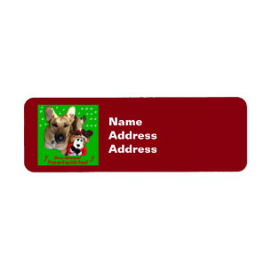 Merry Xmas German Shephed Return Address Labels