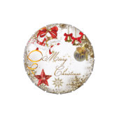 Merry Xmas Gold Red White Christmas Favor Candy Tin (Top)