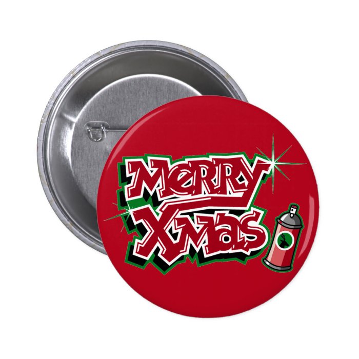 Merry Xmas Graffiti button