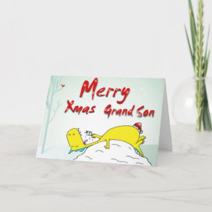 merry xmas grand son holiday card