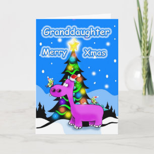 merry xmas granddaughter holiday card