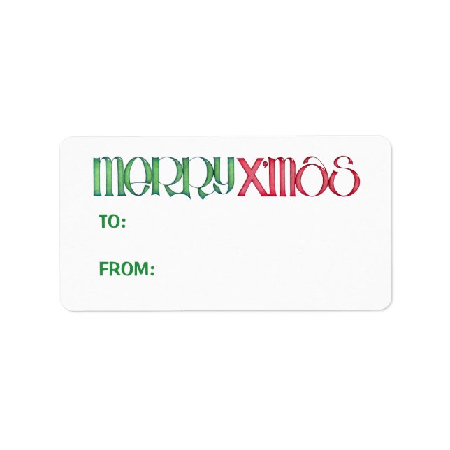 Merry X'mas green Gift Tag (Front)