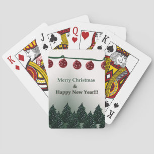 Merry Xmas, Happy New year Poker Cards
