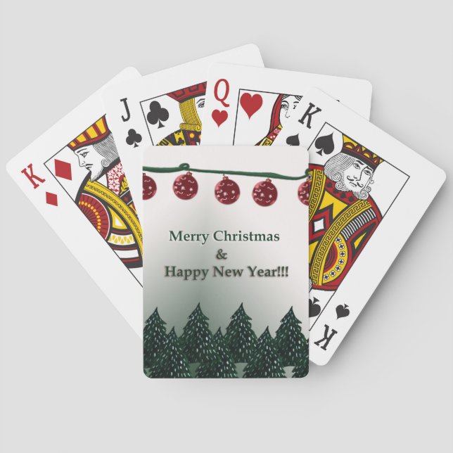 Merry Xmas, Happy New year Poker Cards (Back)