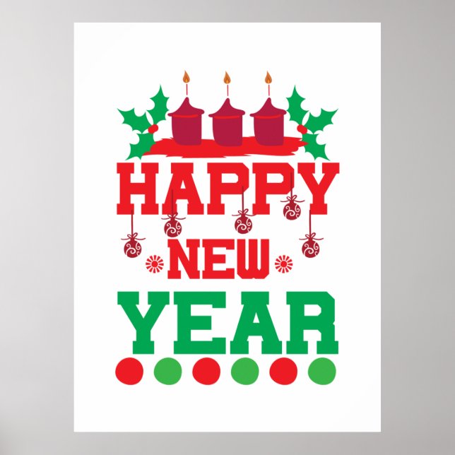 Merry Xmas Happy New Year Poster (Front)
