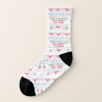 Merry Xmas Happy New Year Socks by funnychristmas at Zazzle