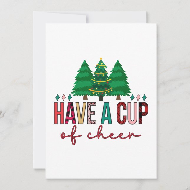 Merry Xmas Have A Cup Of Cheer Holiday Card (Front)