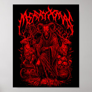 Merry Xmas Heavy Metal Band Parody Death Metal Vin Poster