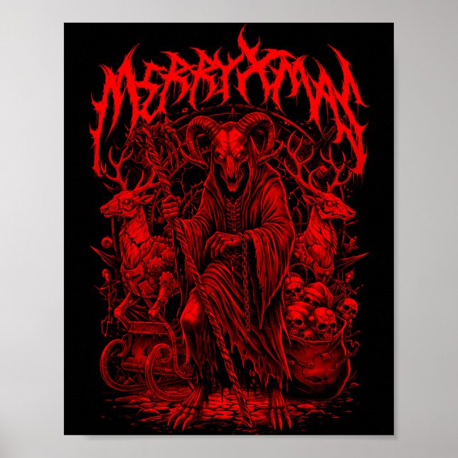Merry Xmas Heavy Metal Band Parody Death Metal Vin Poster (Front)