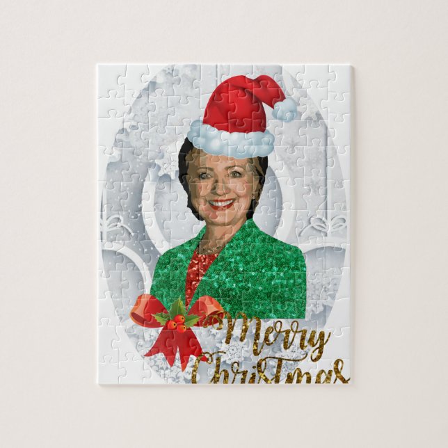 merry xmas Hillary clinton Jigsaw Puzzle (Vertical)