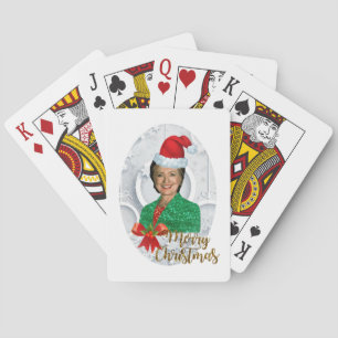 merry xmas Hillary clinton Poker Cards