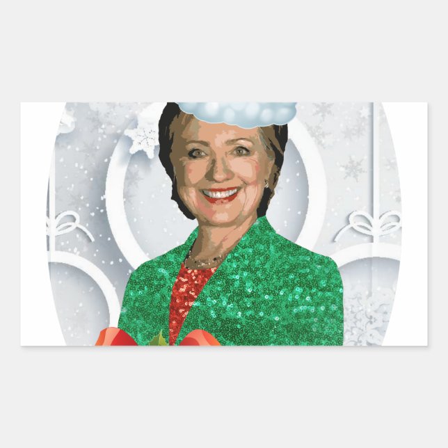 merry xmas Hillary clinton Rectangular Sticker (Front)