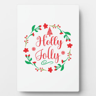 Merry Xmas Holly Jolly Plaque