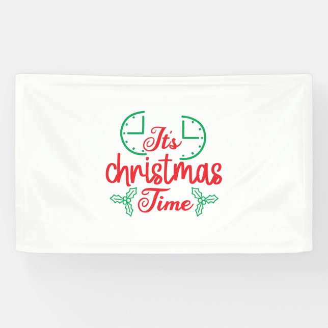 Merry Xmas It Is Christmas Time Banner (Horizontal)