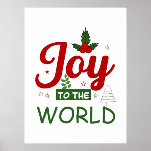Merry Xmas Joy To The World Poster