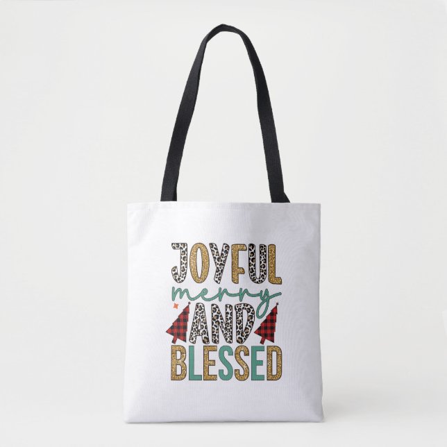 Merry Xmas Joyful Merry And Blessed Tote Bag (Front)