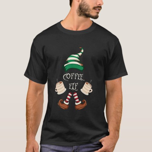 Merry Xmas Matching Christmas Funny Coffee Elf Paj T_Shirt