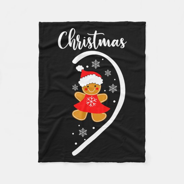 Merry Xmas Matching Christmas Pajama Black Crew Ne Fleece Blanket (Front)