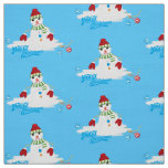 merry xmas melting snowman fabric