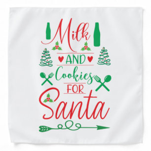 Merry Xmas Milk And Cookies For Santa Bandana