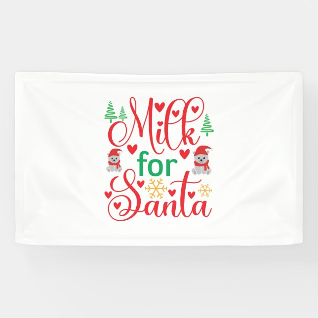 Merry Xmas Milk For Santa Banner (Horizontal)