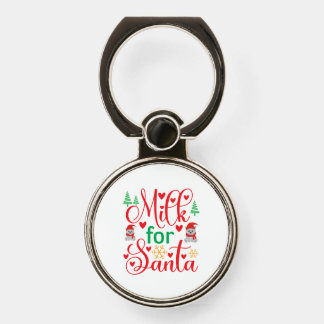 Merry Xmas Milk For Santa Phone Ring Stand