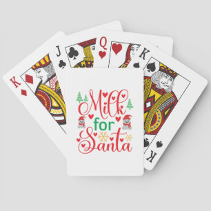 Merry Xmas Milk For Santa Poker Cards